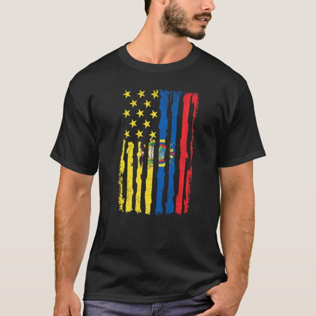 Ecuadorianer amerikanischer Stolz Flagge Ecuador R T-Shirt (Vorderseite)