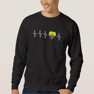 Ecuadorianer Herzschlag I Liebe Ecuador Flagge Sweatshirt