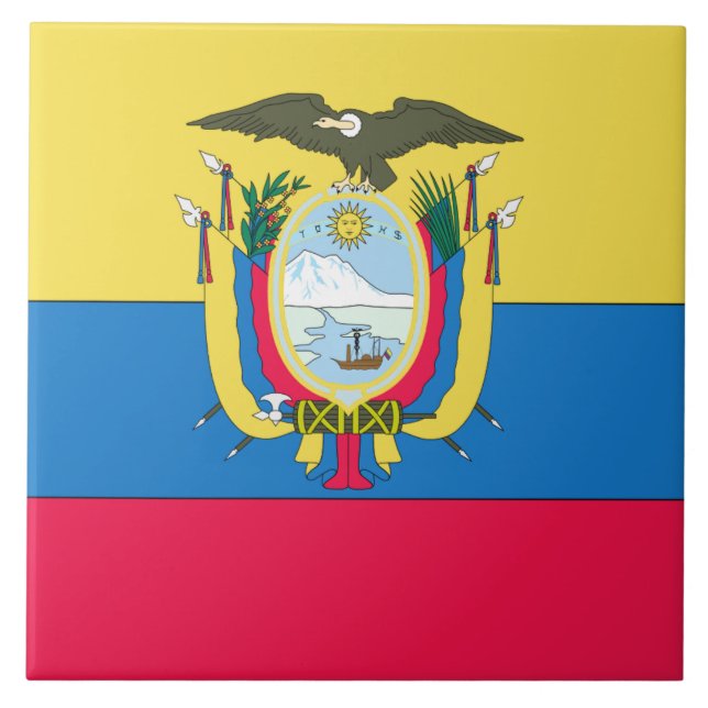 Ecuadorianflagge Fliese (Vorderseite)