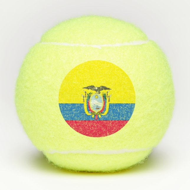 Ecuadorianflagge Tennisbälle (Vorderseite)