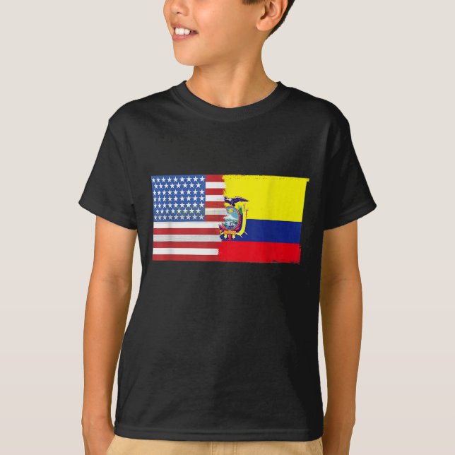 Ecuadorianische Amerikanerin Halb-Ecuador Halbe-Am T-Shirt (Vorderseite)