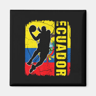Ecuadorianische Basketball-Spieler Ecuador Flaggen Magnet