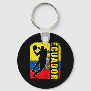 Ecuadorianische Basketball-Spieler Ecuador Flaggen Schlüsselanhänger