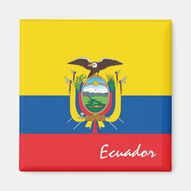 Ecuadorianische Fahne & Ecuador Urlaubs-/Sportfans Magnet (Vorne)
