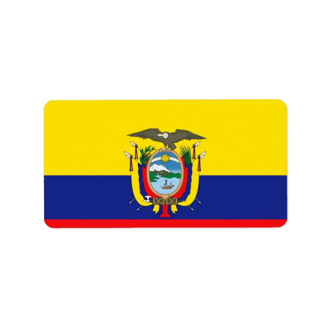 Ecuadorianische Flagge Adressaufkleber (Vorne)