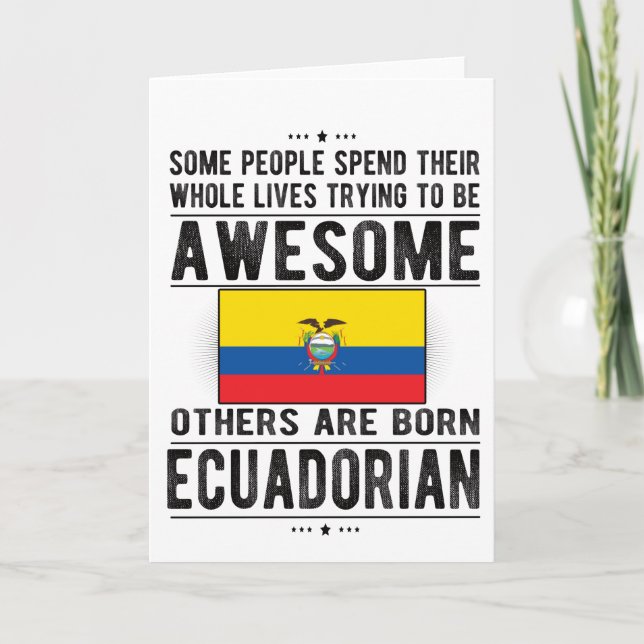 Ecuadorianische Flagge Ecuador Erbe Ecuadorianisch Karte (Vorderseite)