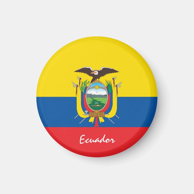 Ecuadorianische Flagge & Ecuador - Reise-/Sportfan Magnet (Vorne)