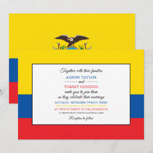 Ecuadorianische Flagge, Flagge Ecuadors Hochzeit Einladung