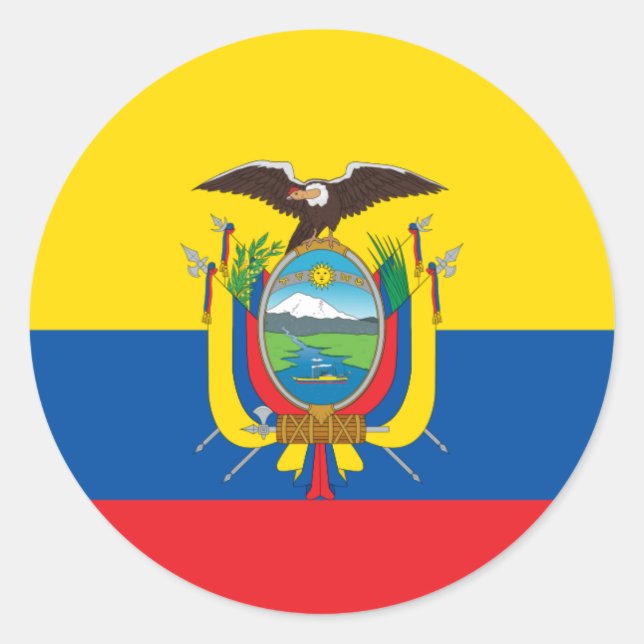 Ecuadorianische Flagge, Flagge Ecuadors Runder Aufkleber (Vorderseite)