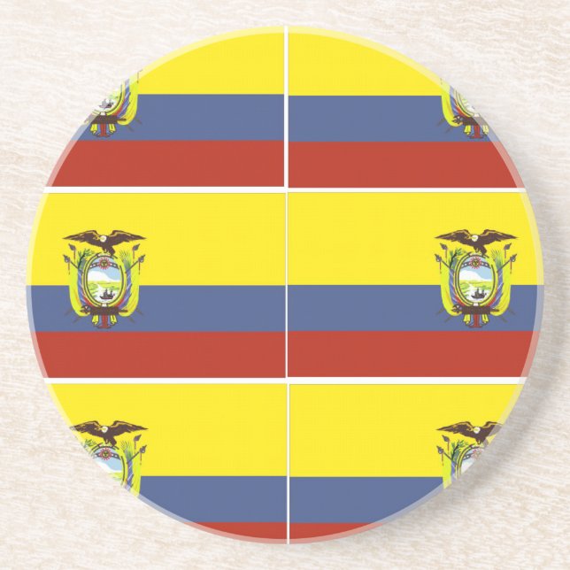 ecuadorianische Flagge Getränkeuntersetzer (Vorne)