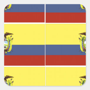 ecuadorianische Flagge Quadratischer Aufkleber