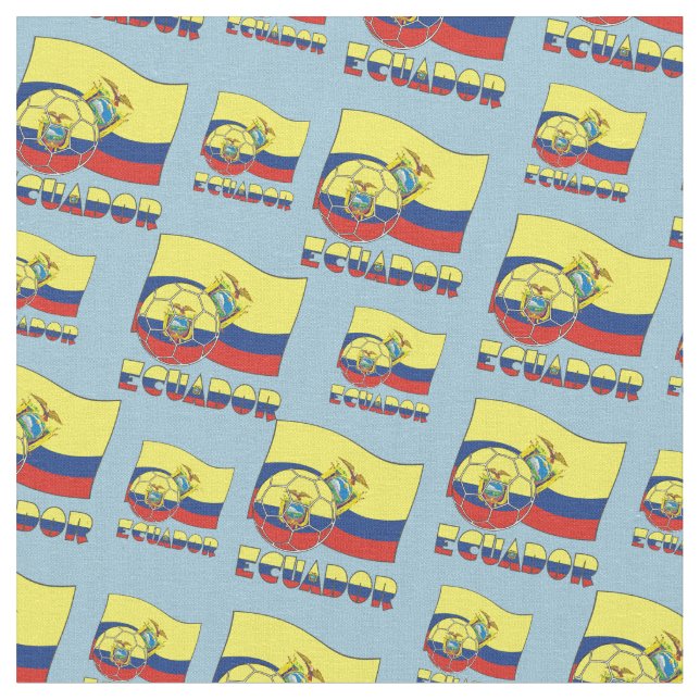 Ecuadorianische Fußballball und Flagge Stoff (Nahaufnahme)