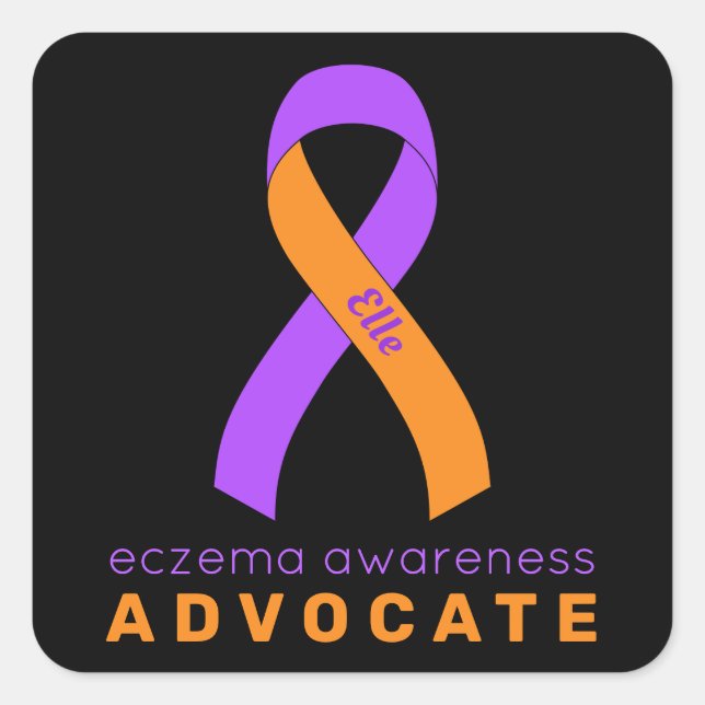 Eczema Advocate Black Square Sticker (Vorderseite)