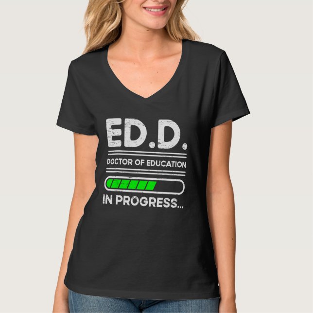 Ed.D. Doktor der laufenden Bildung T-Shirt (Vorderseite)