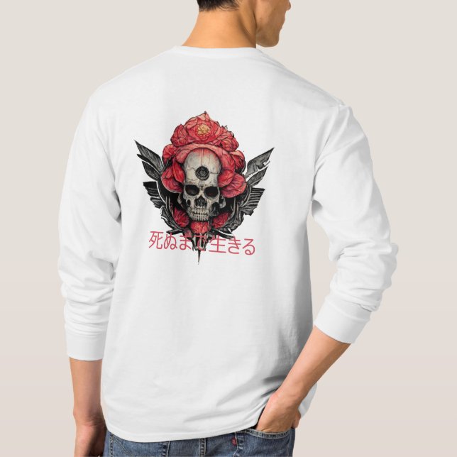 Ed Easy - Schädel, Rose, Gewehre, Tattoo-Shirt T-Shirt (Rückseite)