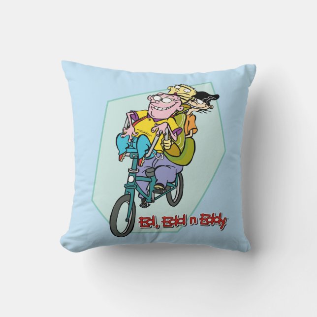 Ed, Edd, n Eddy on a Bike Kissen (Vorderseite)