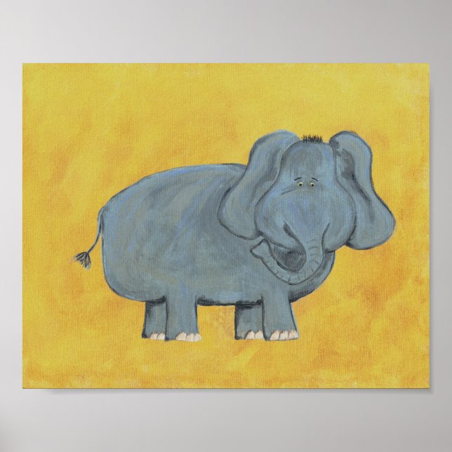 Ed Elephant Kinderzimmer Art - DRUCKEN Poster (Vorne)
