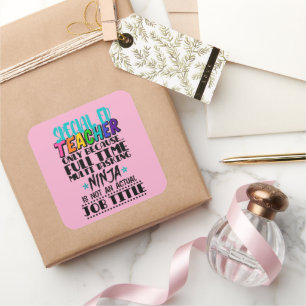 Ed-Lehrer nur wegen Vollzeit-Multi Quadratischer Aufkleber