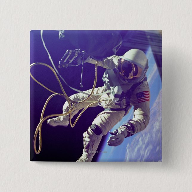 Ed White First American Spacewalker Fotograf Button (Vorderseite)