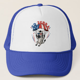Ed Zebra Happy 4. Juli Patriotische amerikanische Truckerkappe