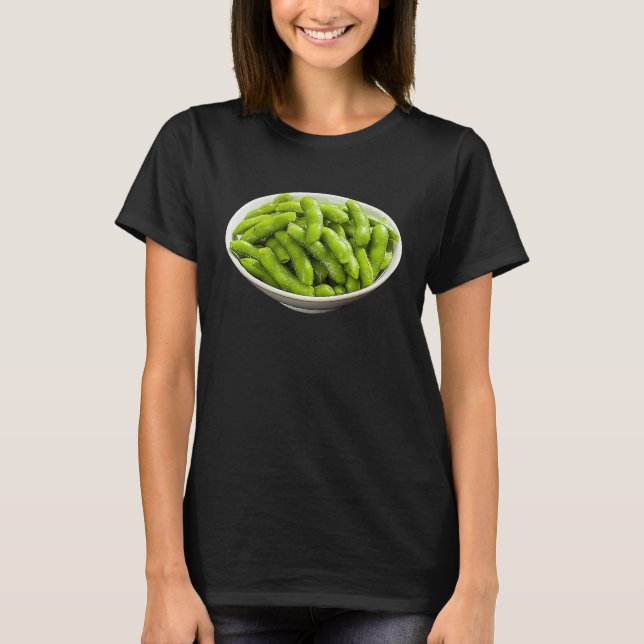 Edamame Costume Leicht Last Minute Halloween Japan T-Shirt (Vorderseite)