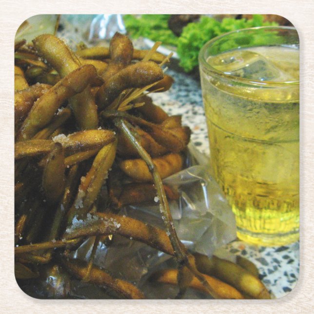 Edamame Thai Style Rechteckiger Pappuntersetzer (Vorderseite)