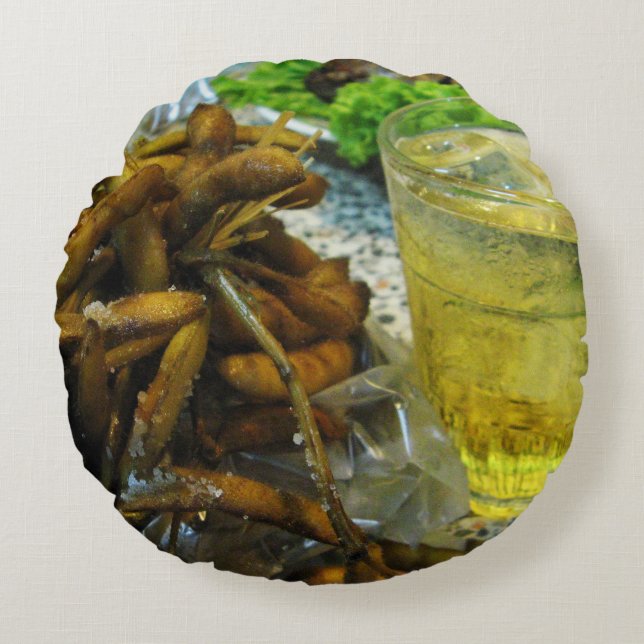 Edamame Thai Style Rundes Kissen (Vorderseite)