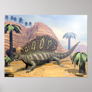 Edaphosaurusdinosaurier - 3D übertragen Poster