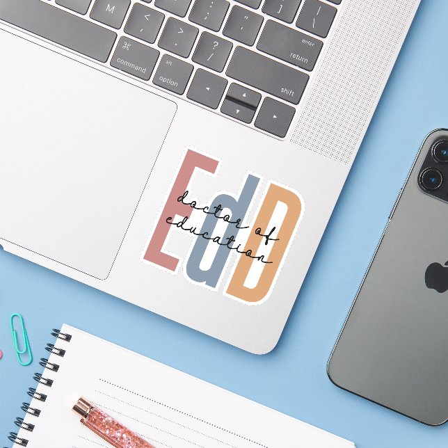 EdD Doktor der Bildung Abschluss Aufkleber (Laptop mit iPhone)
