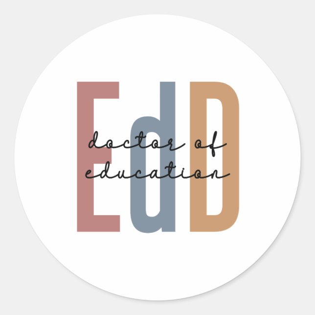 EdD Doktor der Bildung Abschluss Runder Aufkleber (Vorderseite)