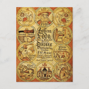 Edda Norse Mythology Postkarte