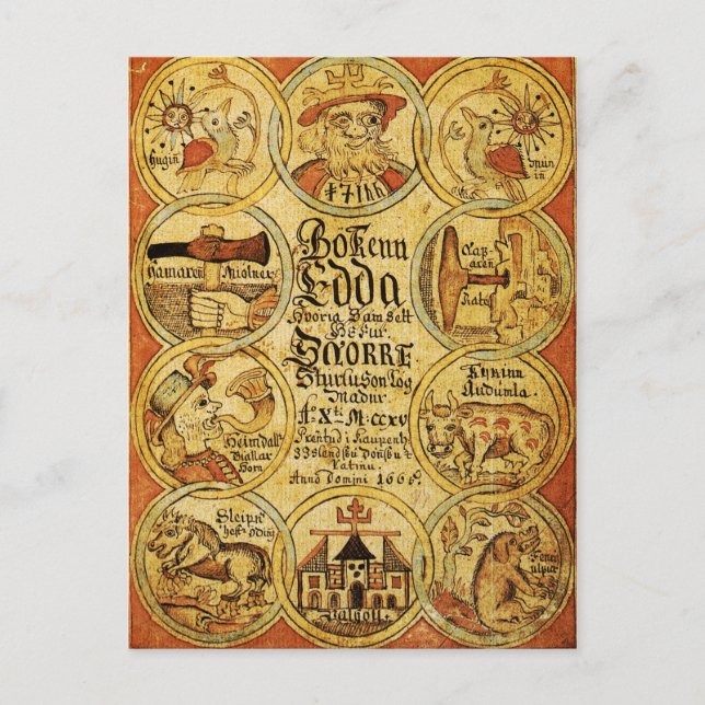 Edda Norse Mythology Postkarte (Vorderseite)