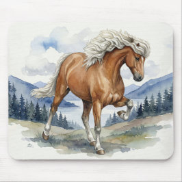 Edda Silver bay Icelandic Horse in the Mountains S Mousepad