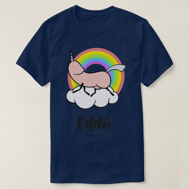 Eddie Funky Unicorn Dick T-Shirt (Design vorne)