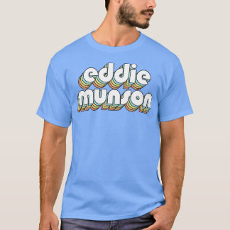 Eddie Munson Retro Rainbow Typografie Faded Style T-Shirt