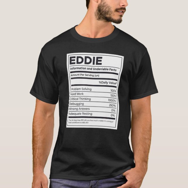 Eddie Nutrition Information Problem lösen Hard W T-Shirt (Vorderseite)