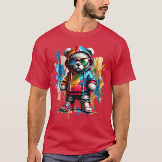 eddy Bear Cool Bears Hip Hop Streetwear Colorful f T-Shirt
