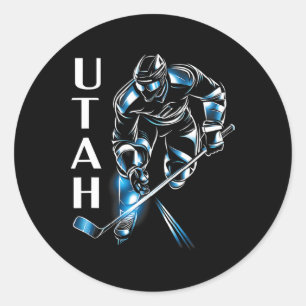 Eddy's Canyon Hockey Uni-Erwachsener Utah Hockey Runder Aufkleber