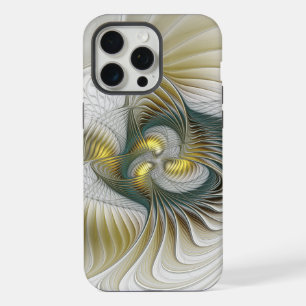 Edel Golden Türkis Abstrakt Fantasy Fraktal Kunst iPhone 15 Pro Max Hülle
