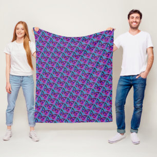 Edel-Schmetterlinge in violettem und blauem Muster Fleecedecke