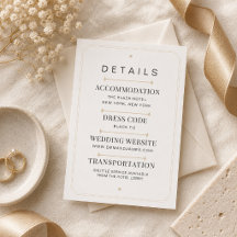 Edelbare moderne Serif-Luxus-Hochzeits-Details-Kar