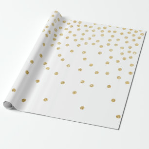 Edelgold Glitzer Konfetti Dotmuster Geschenkpapier