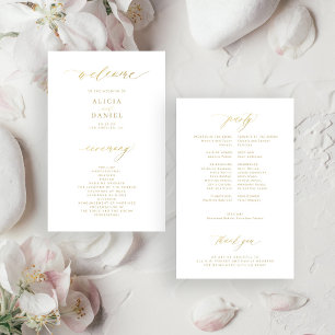 Edelgoldtypografie-Hochzeitsprogramm