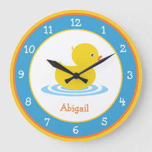 Edelgummi Ente Blau und Gelbe Uhr