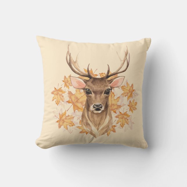 Edelhirsch. Herbst Kissen (Vorderseite)