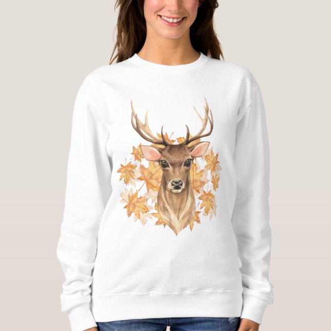 Edelhirsch. Herbst Sweatshirt (Vorderseite)