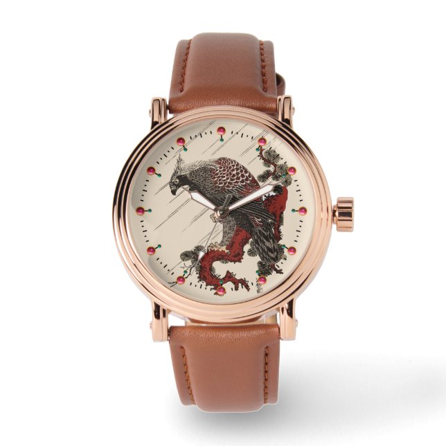 EDELLE AUF DER KIEFENBRANCHE IM REGENUkiyos Armbanduhr (Vorderseite)