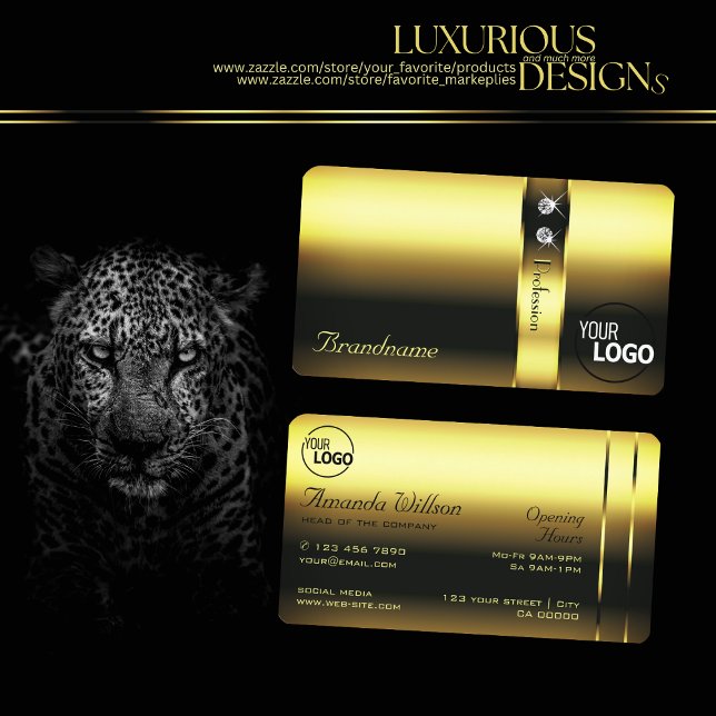 Edelle goldene Dekorative Schimmertöne Diamanten u Visitenkarte (Von Creator hochgeladen)