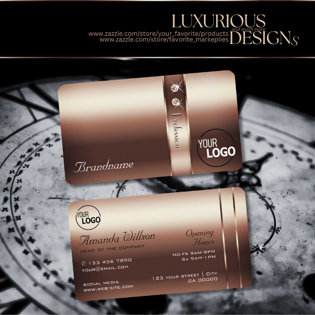 Edelle Rose Gold Decke Schimmery Diamonds hinzufüg Visitenkarte (Von Creator hochgeladen)