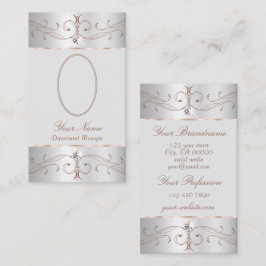 Edelleder Silver Rose Gold Verzierte Ornamente mit Visitenkarte
